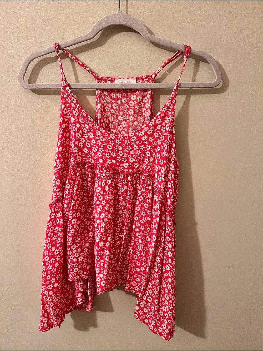 Pink Lily Floral Camisole in Hot Pink & White